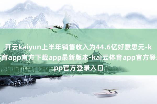 开云kaiyun上半年销售收入为44.6亿好意思元-kai云体育app官方下载app最新版本-kai云体育app官方登录入口
