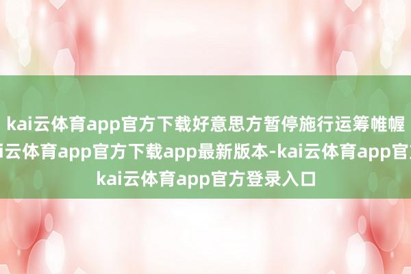 kai云体育app官方下载好意思方暂停施行运筹帷幄程序后-kai云体育app官方下载app最新版本-kai云体育app官方登录入口