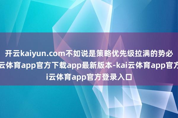 开云kaiyun.com不如说是策略优先级拉满的势必成果-kai云体育app官方下载app最新版本-kai云体育app官方登录入口